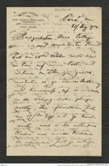 Nachlass Franz Steindachner, Brief von Emil Aug. Goeldi an Franz Steindachner (21.12.1904), Inv.Nr. 168.11, Seite 1